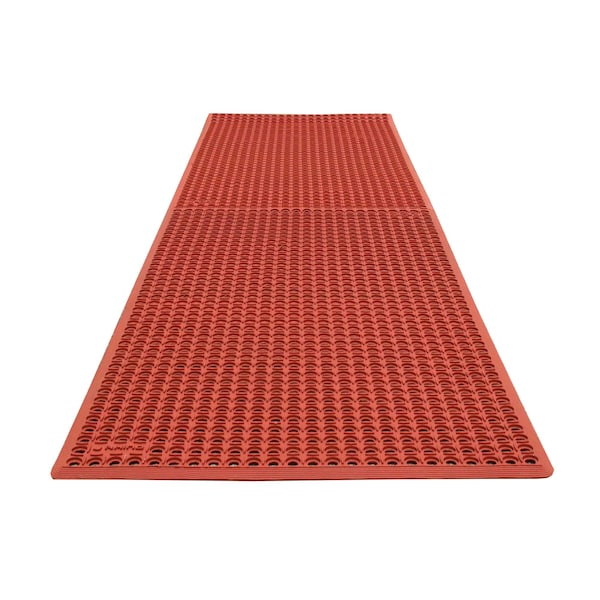 Rhino Mats K-Series Comfort Drainage Mat, Rubber, Drainage Holes, 3 ft W x 10 ft L, Terra Cotta KCT-310R - main